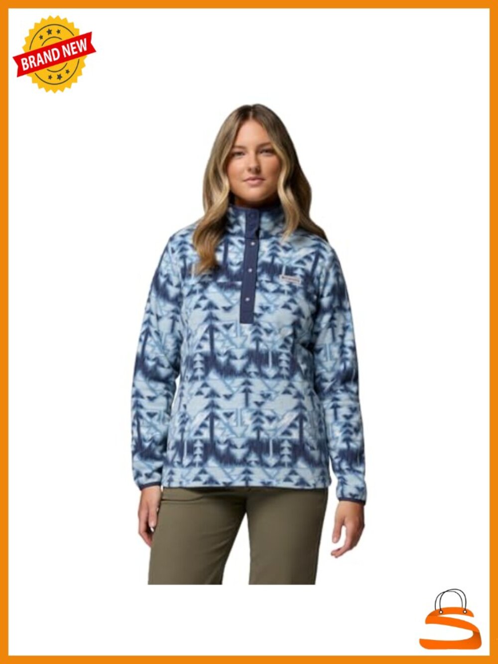 Half Snap Fleece Pullover Collared Neck Long Sleeve Regular Fit